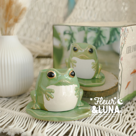 Tea Light Warmer Frog & Lily