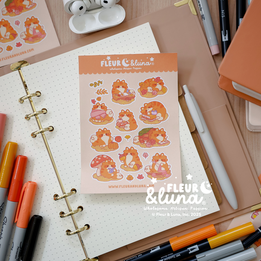Planner Stickers Orange Cat Autumn Energy
